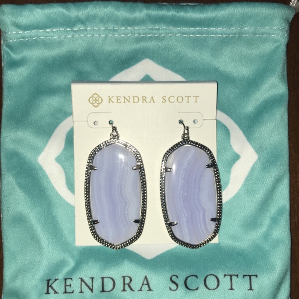 Kendra Scott Blue Laced Agate Danielle Earrings